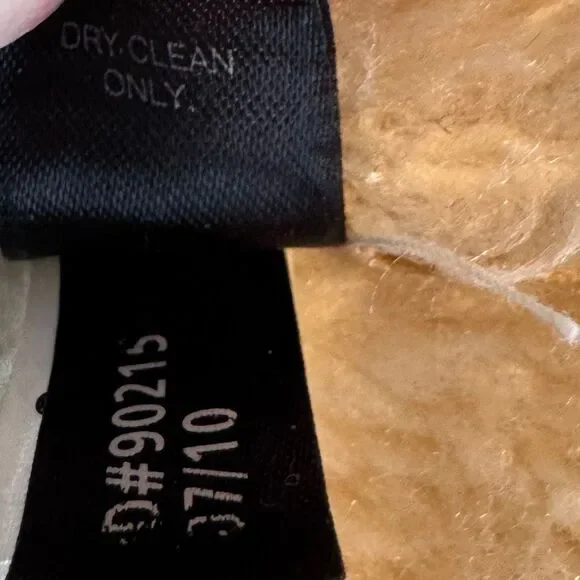 Express Faux Suede Moto Jacket Cream Shearling Collar Zip Front Large - Picture 11 of 13